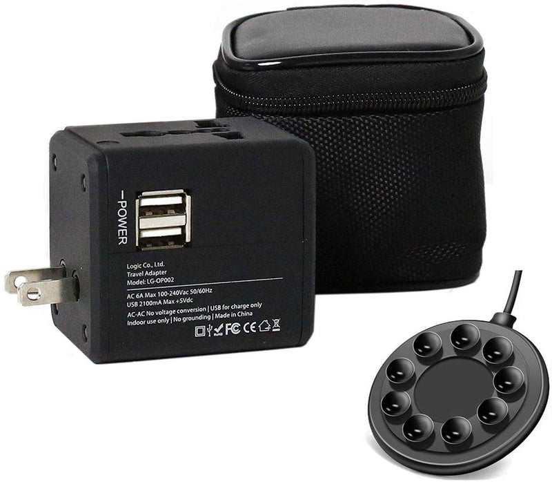 LOGIC (logic) Overseas conversion plug & sucker Wireless charger (QI compatible) set outlet plus N
